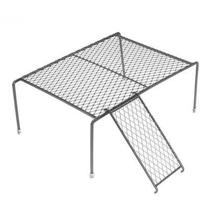 Metal Iron Chicken Feeding Ladder Grid Shelving Landscaping Platform Supplies - Black-S