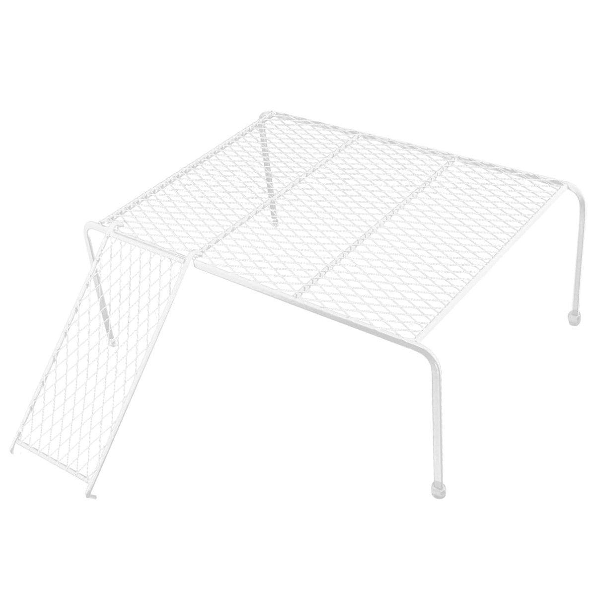 Metal Iron Chicken Feeding Ladder Grid Shelving Landscaping Platform Supplies - White-L