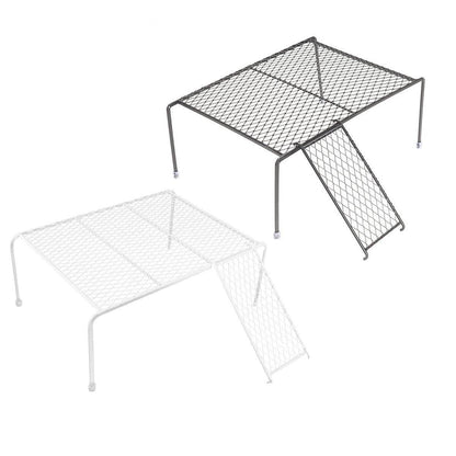 Metal Iron Chicken Feeding Ladder Grid Shelving Landscaping Platform Supplies - White-S