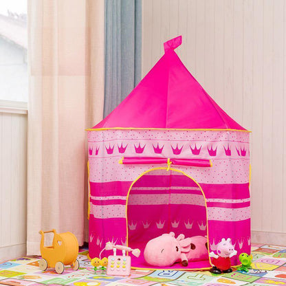 Pop Up Castle Play Tent Indoor Outdoor Playhouse Toy Gift for Imaginative Play - Pink