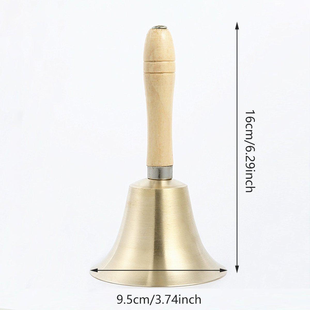 Wooden Handle Hand Bells Christmas Pet Bells Classroom Call Rattles Party Bell