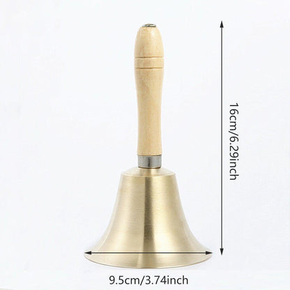Wooden Handle Hand Bells Christmas Pet Bells Classroom Call Rattles Party Bell