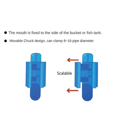 2/4/6PCS Aquarium Fish Tank Filtration Clip Water Tube Hose Clamp Holder Set - Black-2PCS