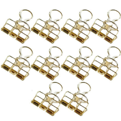Solid Color Hollow Out Swallowtail Metal Binder Bookmark Clips Office Supplies - Gold