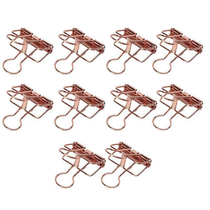 Solid Color Hollow Out Swallowtail Metal Binder Bookmark Clips Office Supplies - Gold
