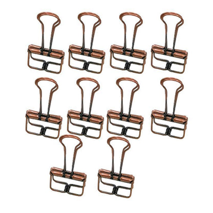 Solid Color Hollow Out Swallowtail Metal Binder Bookmark Clips Office Supplies - Rose Gold