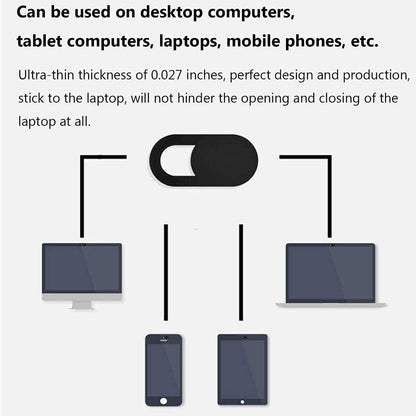 3PCS Webcam Cover Slide Ultra Thin Camera Privacy Protection for Laptop Phone - Black 3 PCS