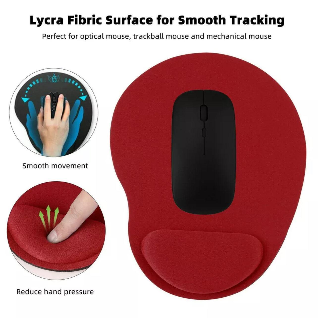 Comfort Mouse Pad with Built In Wrist Support Non Slip Ergonomic Mice Mat - Pink
