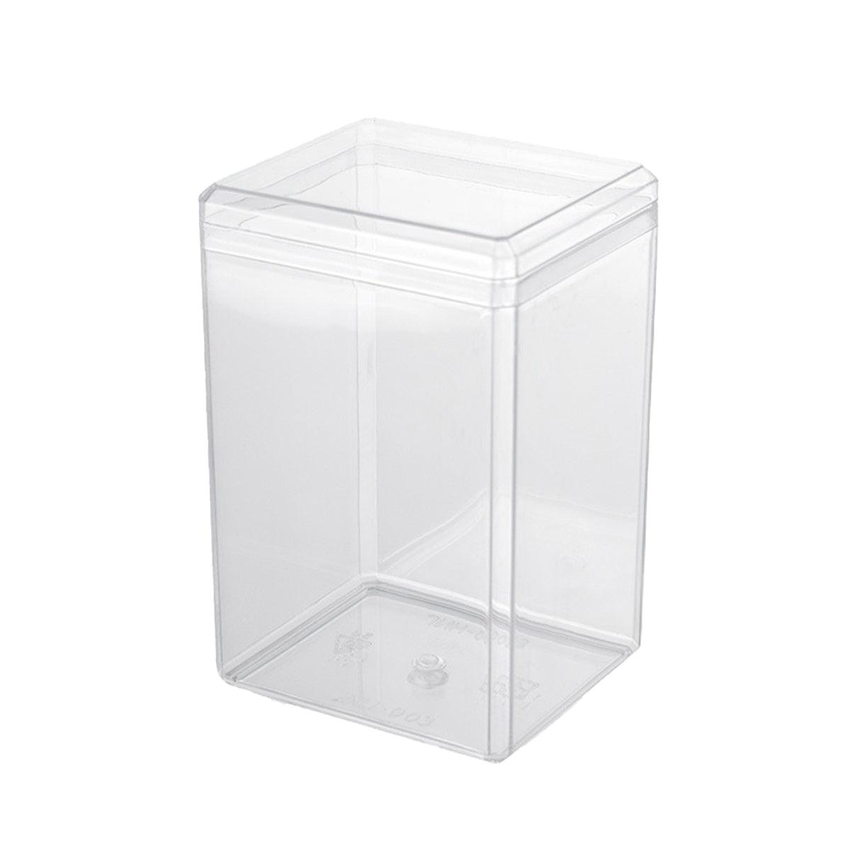20pcs Transparent Biscuit Box Plastic Cake Box Pastry Dessert Storage Container - 7.5x7.5CM