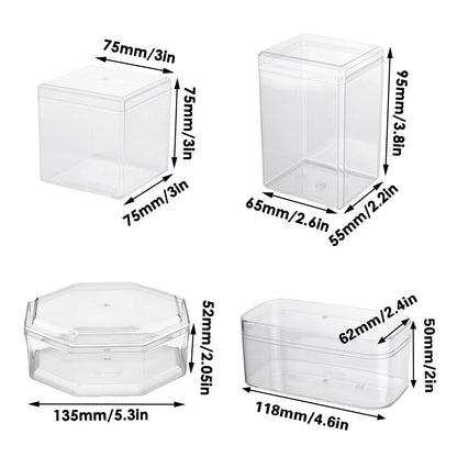 20pcs Transparent Biscuit Box Plastic Cake Box Pastry Dessert Storage Container - 5.5x9.5cm