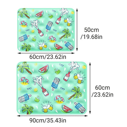 Cooling Ice Mat for Pets Summer Dog and Cat Cooling Pad Comfortable Pet Bed - Green - 60x90cm