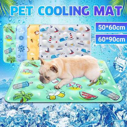 Cooling Ice Mat for Pets Summer Dog and Cat Cooling Pad Comfortable Pet Bed - Grey - 50x60cm