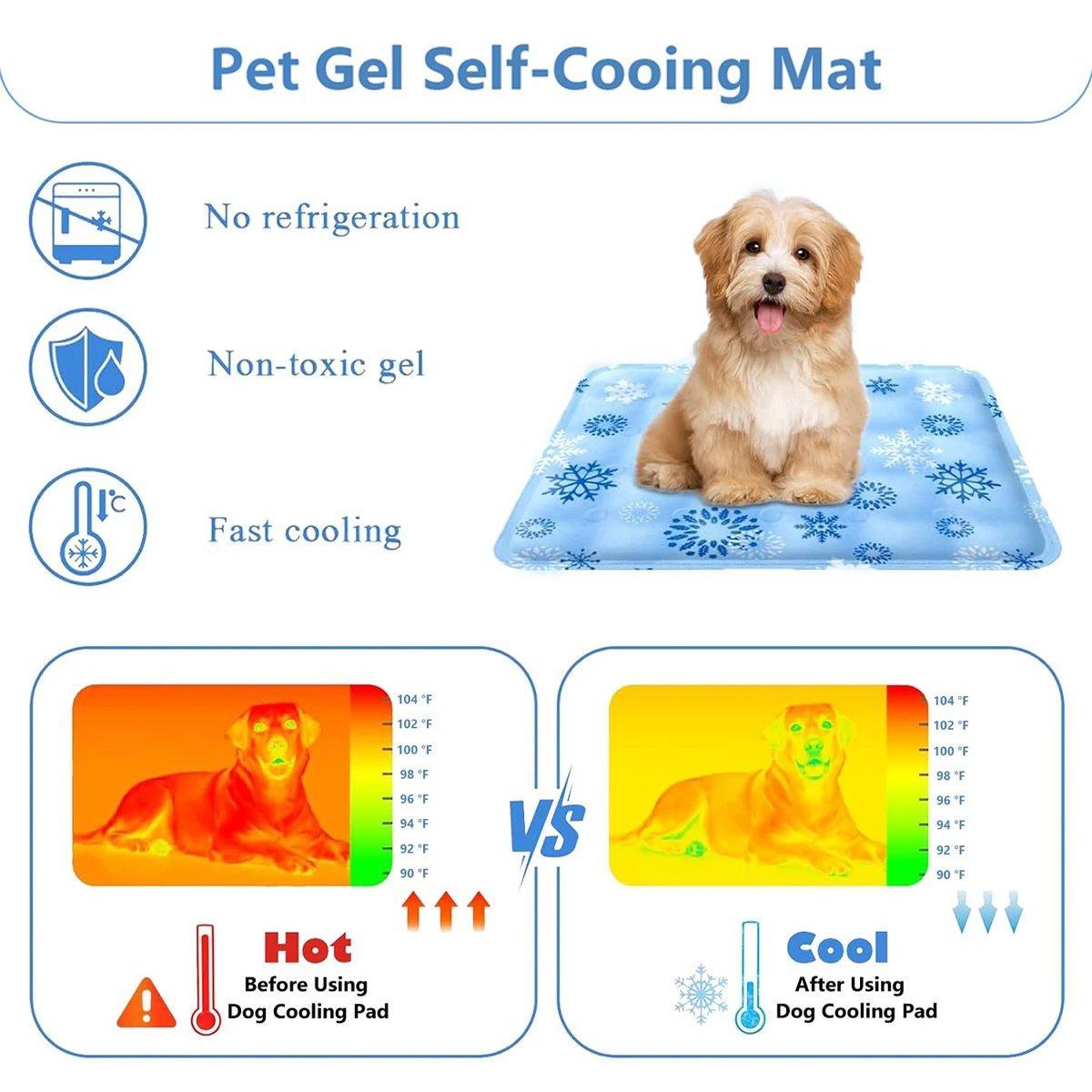 Cooling Ice Mat for Pets Summer Dog and Cat Cooling Pad Comfortable Pet Bed - Grey2 - 60x90cm