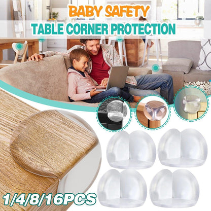 Transparent PVC Table Corner Guards Anti-Collision Protective Covers for Furniture - 1 PC