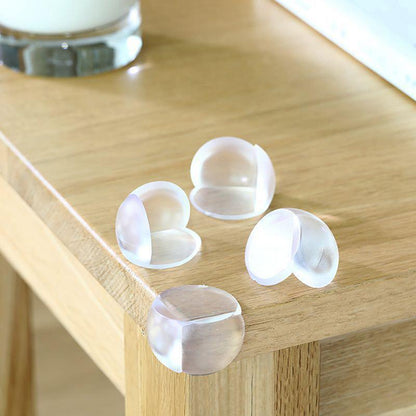 Transparent PVC Table Corner Guards Anti-Collision Protective Covers for Furniture - 4 PCS