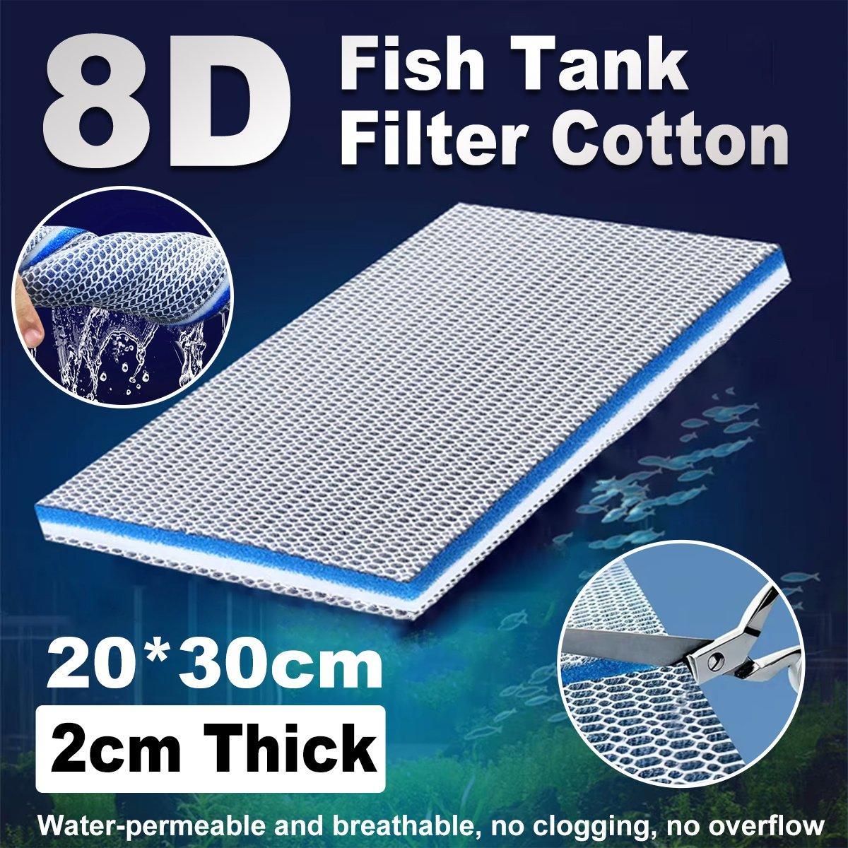 Aquarium 8D Filter Cotton Fish Tank Water Purification Sponge Material Pad