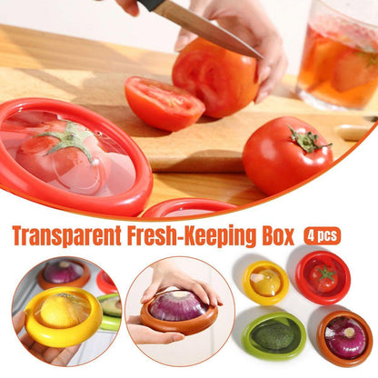 4PCS Vegetable Fruit Shaped Storage Saver Food Containers for Fridge Kitchen