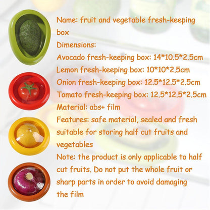4PCS Vegetable Fruit Shaped Storage Saver Food Containers for Fridge Kitchen