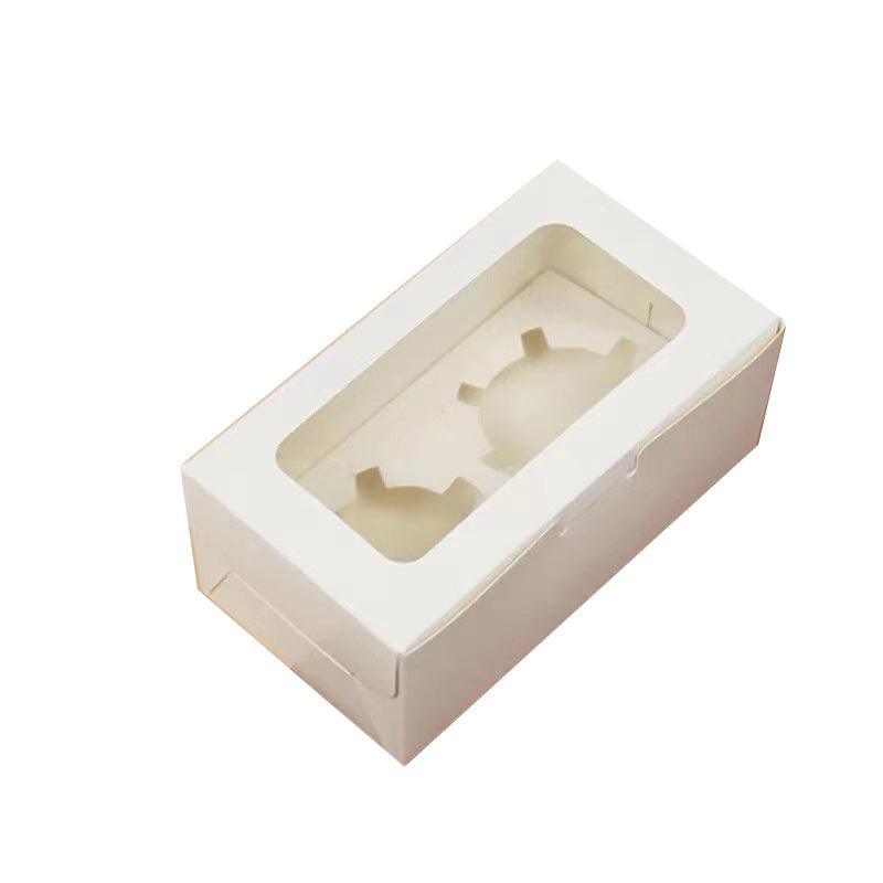 Cupcake Box Cases 1/2/4/8/12 Holes Window Face Cases Party Wedding Muffin Baking - 6 Holes 25PCS