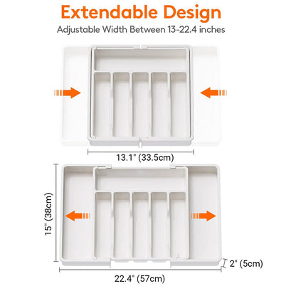Portable Tableware Storage Box Telescopic Household Storage Tray Organizer