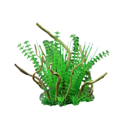 Aquarium Landscaping Decoration Artificial Wood and Plants Fish Tank Ornament - CM2201-Dark Red