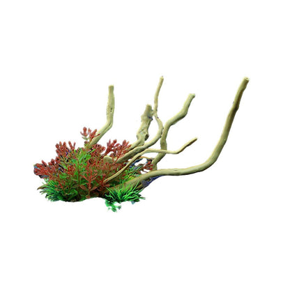 Aquarium Landscaping Decoration Artificial Wood and Plants Fish Tank Ornament - CM2401-Green