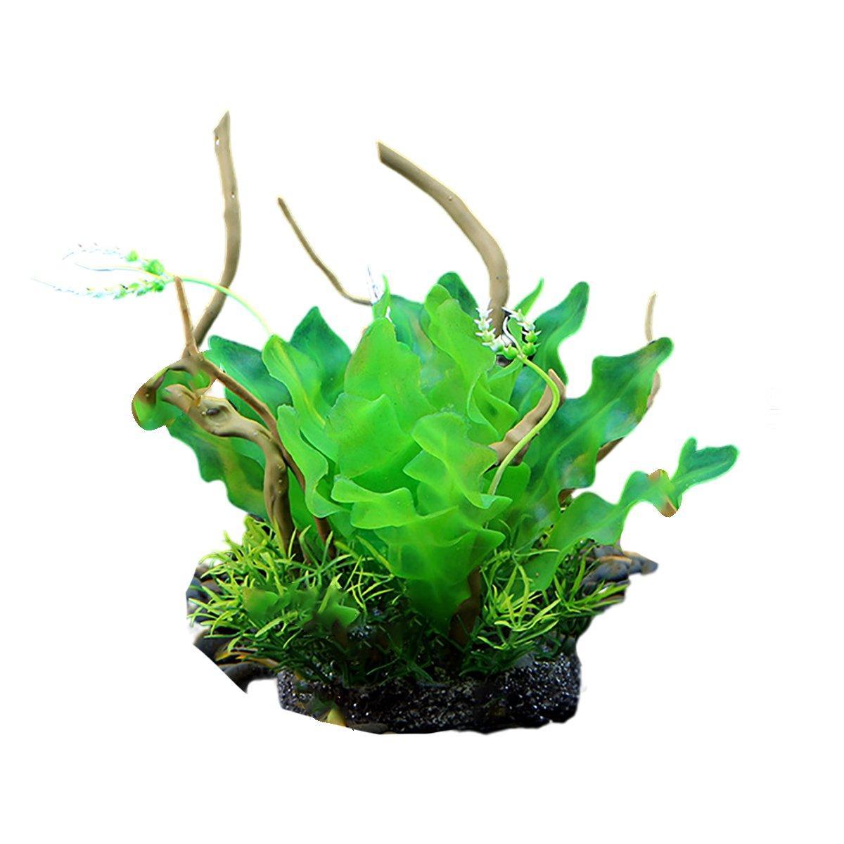Aquarium Landscaping Decoration Artificial Wood and Plants Fish Tank Ornament - CM2502-Green