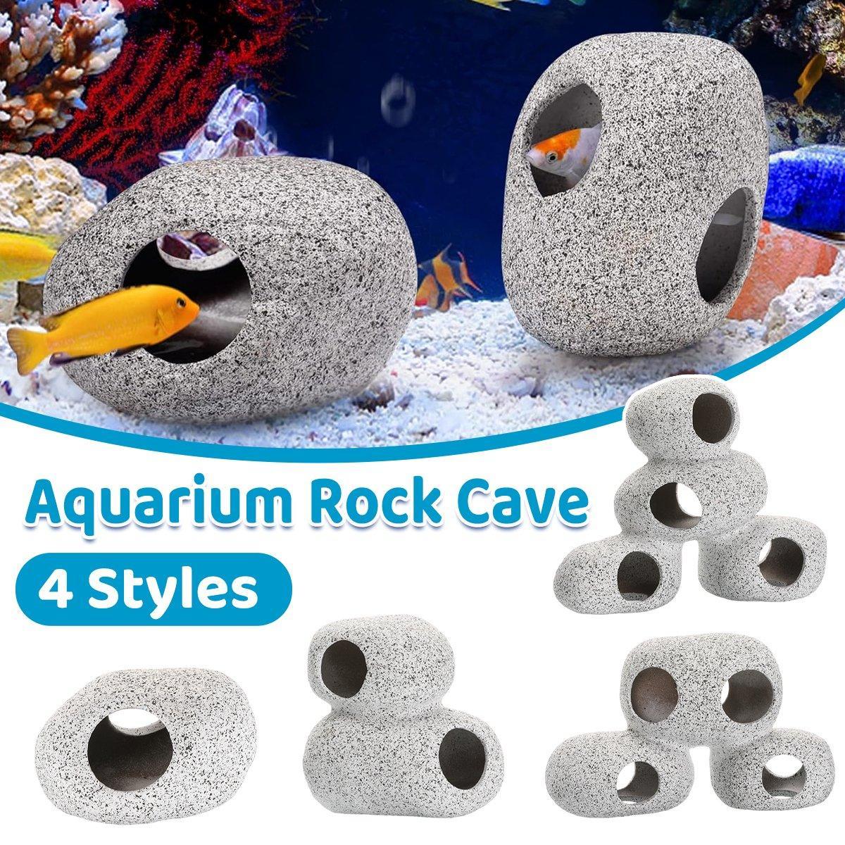 Clay Pot Aquarium Decoration Shrimp House Cichlid Breeding Tank Fish Nest - Double Hole