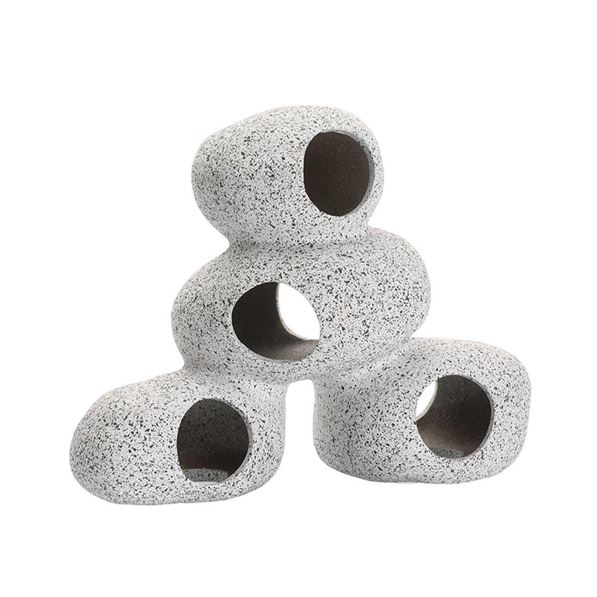 Clay Pot Aquarium Decoration Shrimp House Cichlid Breeding Tank Fish Nest - Double Hole