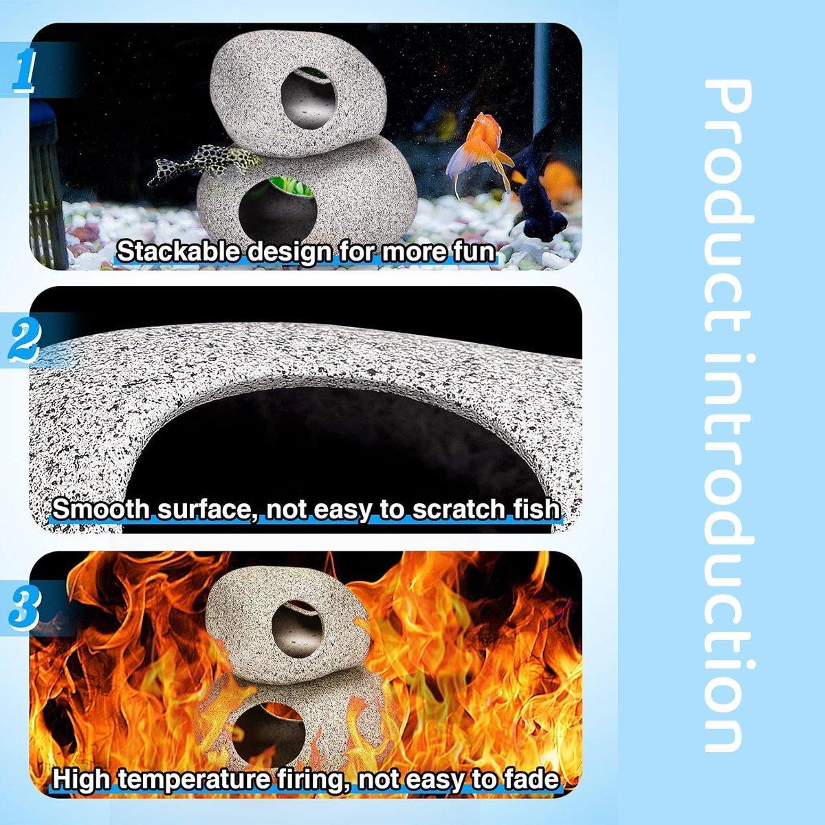 Clay Pot Aquarium Decoration Shrimp House Cichlid Breeding Tank Fish Nest - Nine Holes