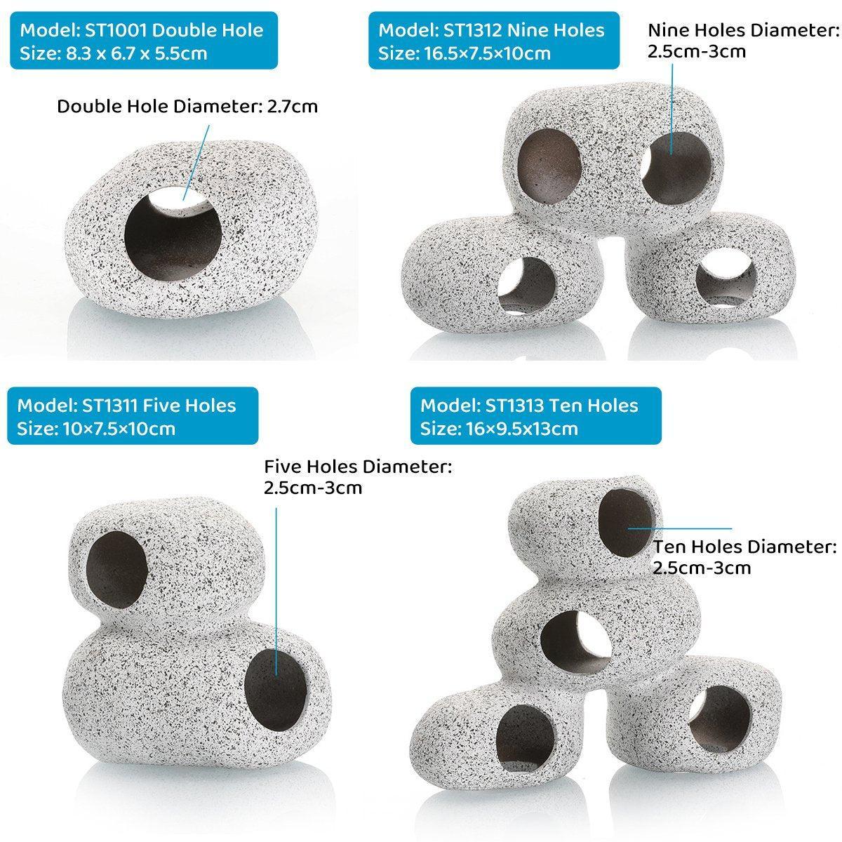 Clay Pot Aquarium Decoration Shrimp House Cichlid Breeding Tank Fish Nest - Ten Holes