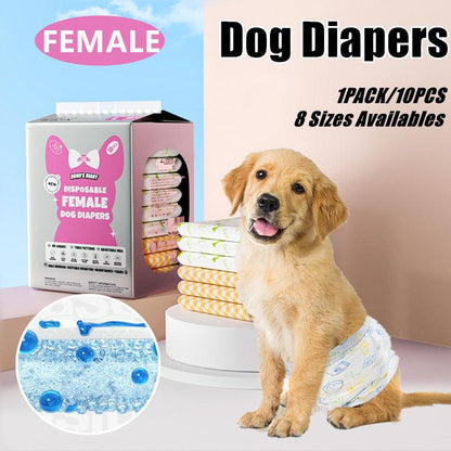 Disposable Female Dog Diapers Leakproof Breathable with Colour Indicator - L 34-54cm