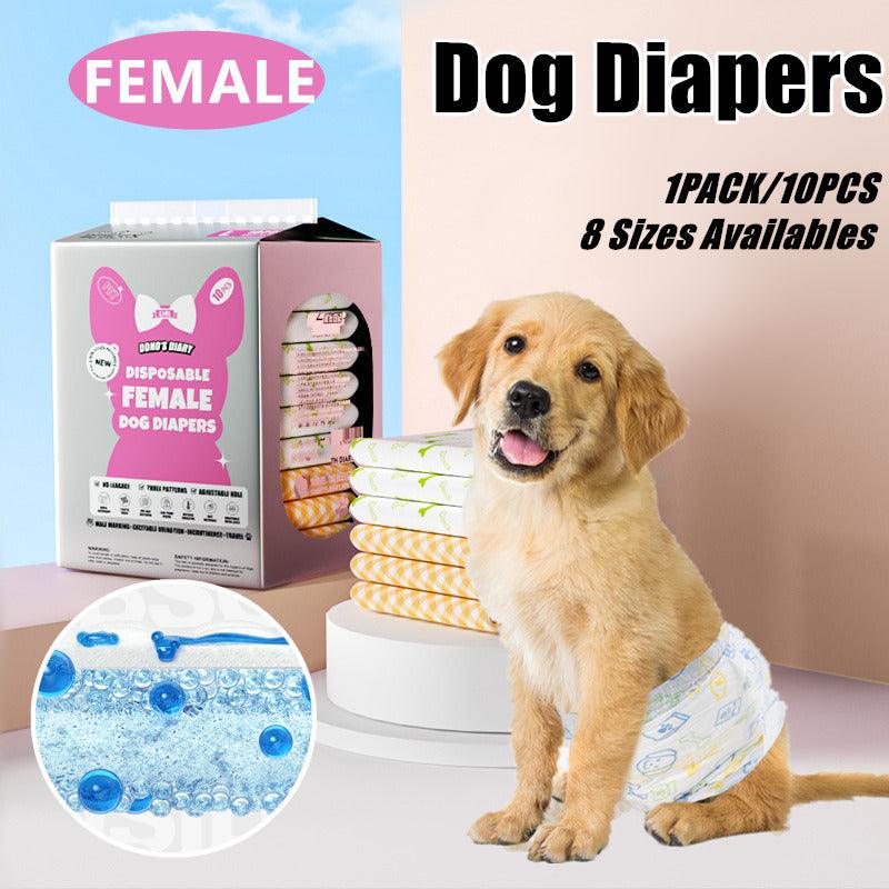 Disposable Female Dog Diapers Leakproof Breathable with Colour Indicator - XL 38-58cm