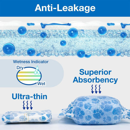 Disposable Female Dog Diapers Leakproof Breathable with Colour Indicator - XL 38-58cm