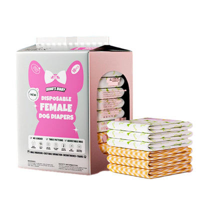 Disposable Female Dog Diapers Leakproof Breathable with Colour Indicator - XS 22-40cm