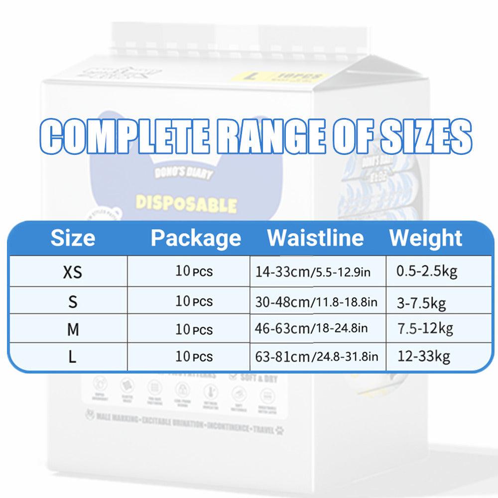 Male Disposable Dog Diapers Leakproof Breathable with Colour Indicator - L 63-81cm