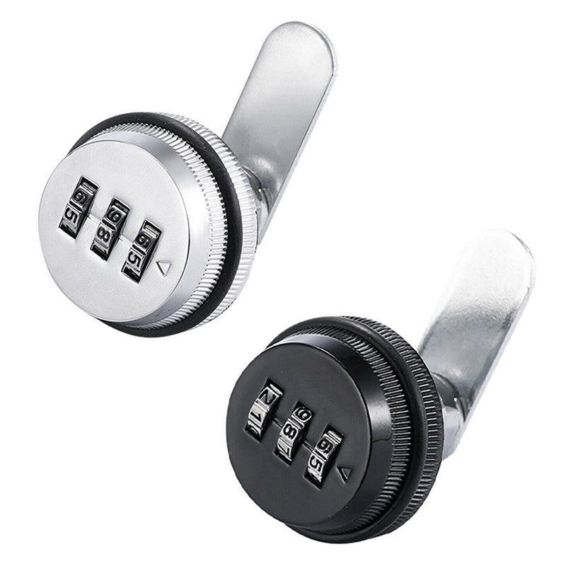 3 Digital Code Combination Cam Lock Furniture Post Mail Box Cabinet Locker Safe - Black