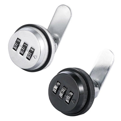 3 Digital Code Combination Cam Lock Furniture Post Mail Box Cabinet Locker Safe - Silver