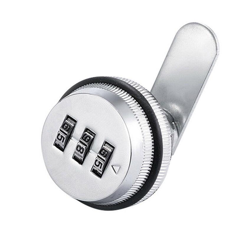 3 Digital Code Combination Cam Lock Furniture Post Mail Box Cabinet Locker Safe - Silver