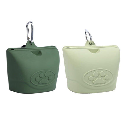 Portable Dog Food Bag Outdoor Walking Travel Feeding Pouch Pet Supplies - Light Green