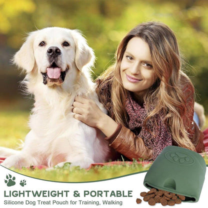Portable Dog Food Bag Outdoor Walking Travel Feeding Pouch Pet Supplies - Light Green