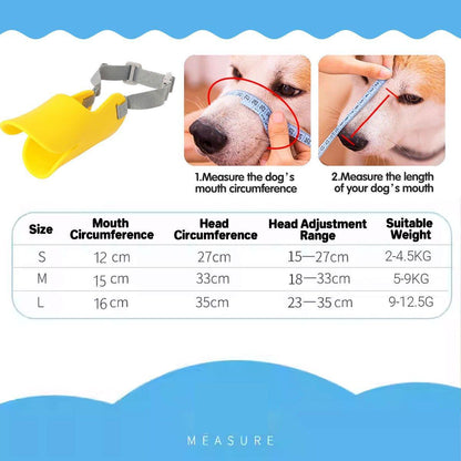 Comfortable Silicone Dog Muzzle Anti-Bite Soft Duck Muzzle Pet Training Supplies - L