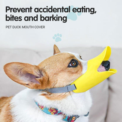 Comfortable Silicone Dog Muzzle Anti-Bite Soft Duck Muzzle Pet Training Supplies - S