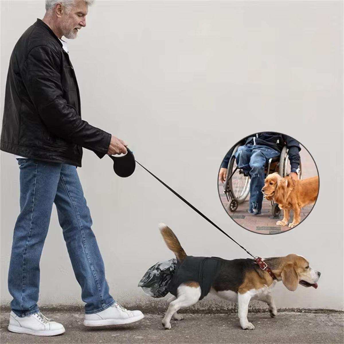 Dog Pet Portable Poop Collection Pants Outing Physiological Pants with Poop Bag - M