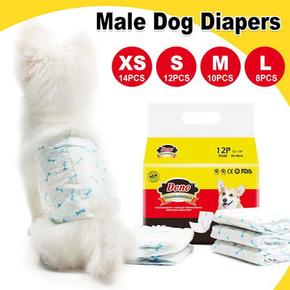 Male Dog Diapers Physiological Pants for Dogs Leakproof Diaper Pants Male Pets - M-10PCS