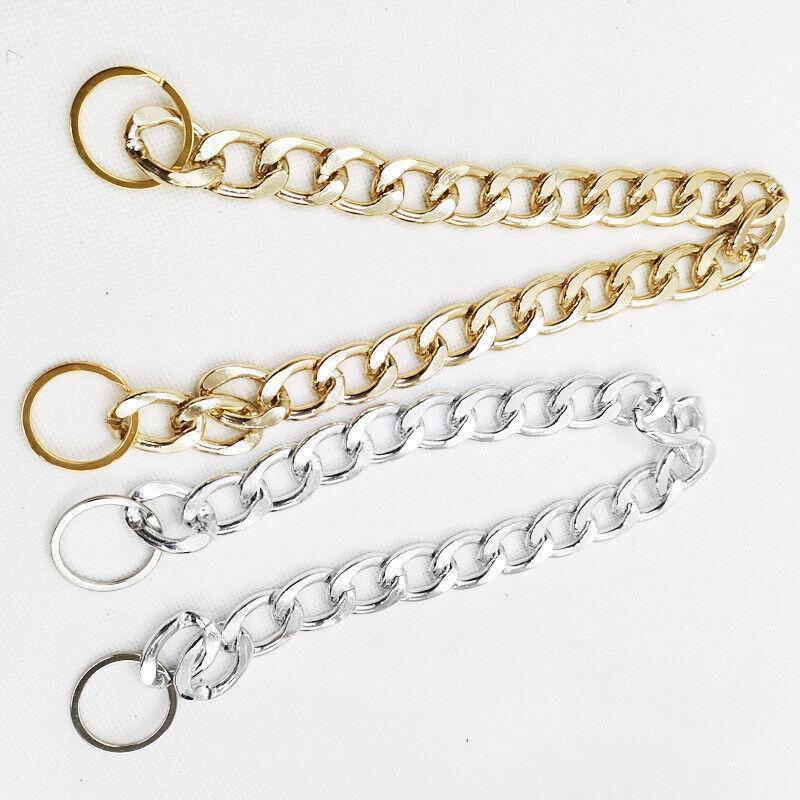 Dog Chain Collar Heavy Duty Choker Double Pet Slip Check Twist Link Chrome Chain Gold - 45CM