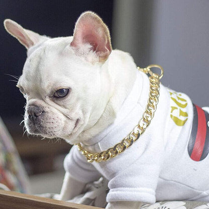 Dog Chain Collar Heavy Duty Choker Double Pet Slip Check Twist Link Chrome Chain Silver - 35CM