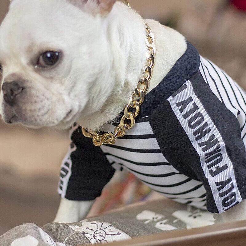 Dog Chain Collar Heavy Duty Choker Double Pet Slip Check Twist Link Chrome Chain Silver - 45CM