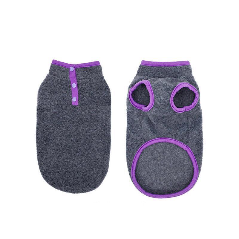 XL Pet Dog Puppy Winter Warm Fleece Jumper Vest Coat Jacket Apparel Clothes - Blue