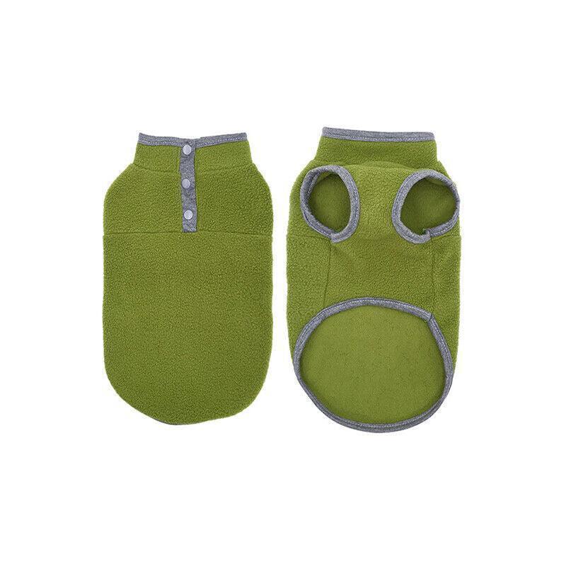M Pet Dog Puppy Winter Warm Fleece Jumper Vest Coat Jacket Apparel Clothes Outdoor - Green